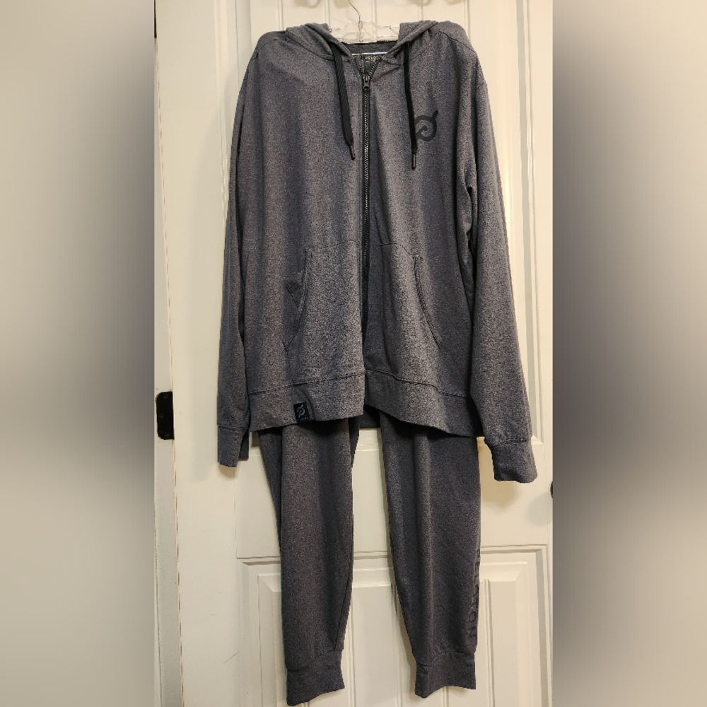Gray Zip-Up Hoodie and Joggers Set By PELOTON